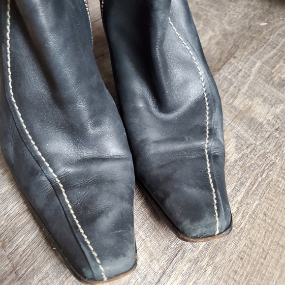 Prada Zip Up Leather Knee-High Boots - Picture 5 of 9